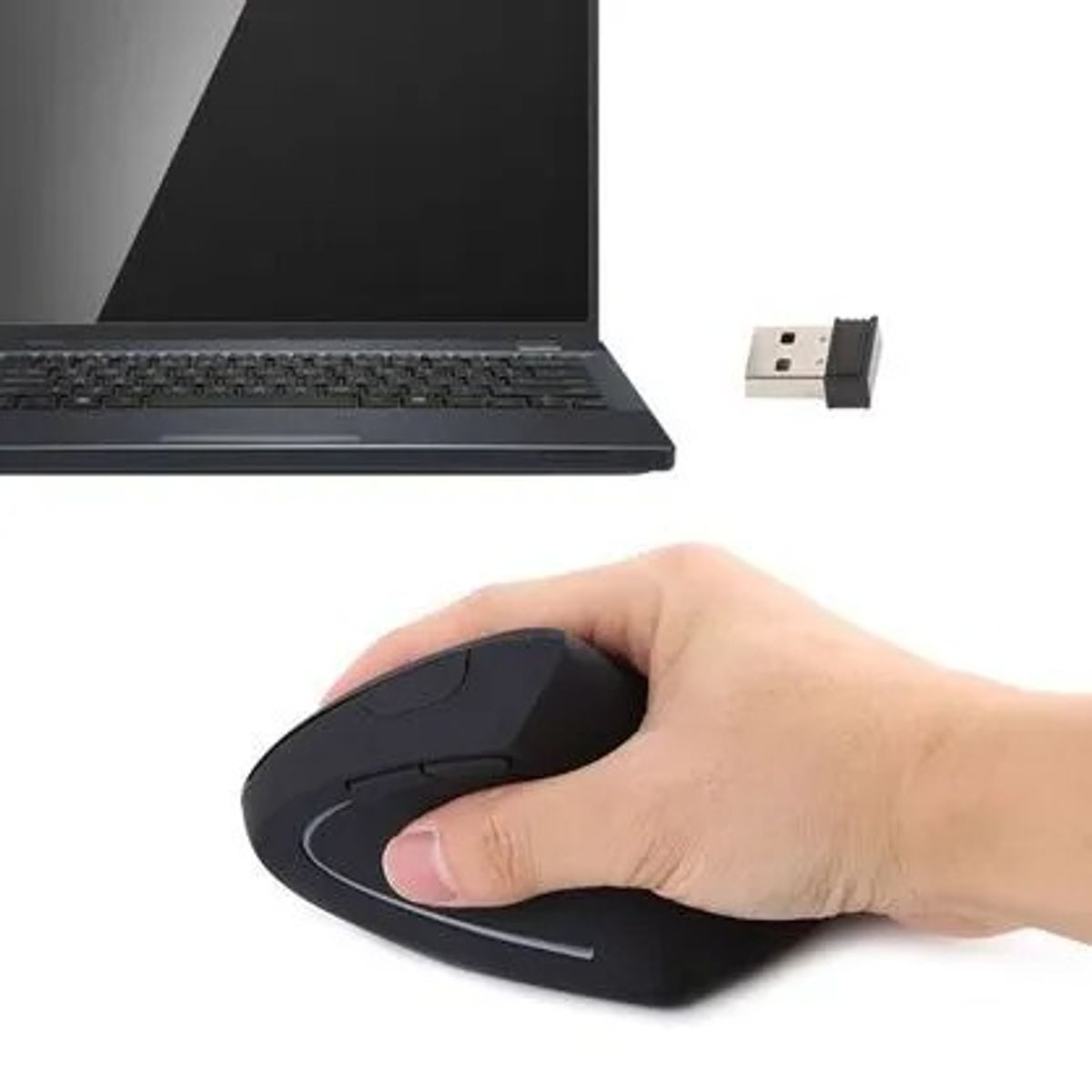 OEM - Mouse Ergonómico Vertical a pilas de Alta Velocidad 24Ghz Inalambrico