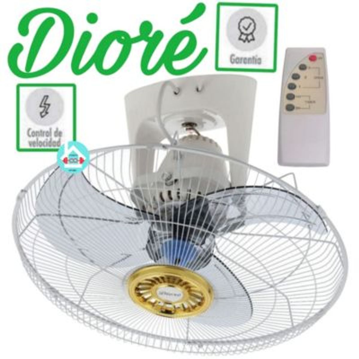 DIORE - Ventilador de Techo Diore 18pulgadas con Control de 75w