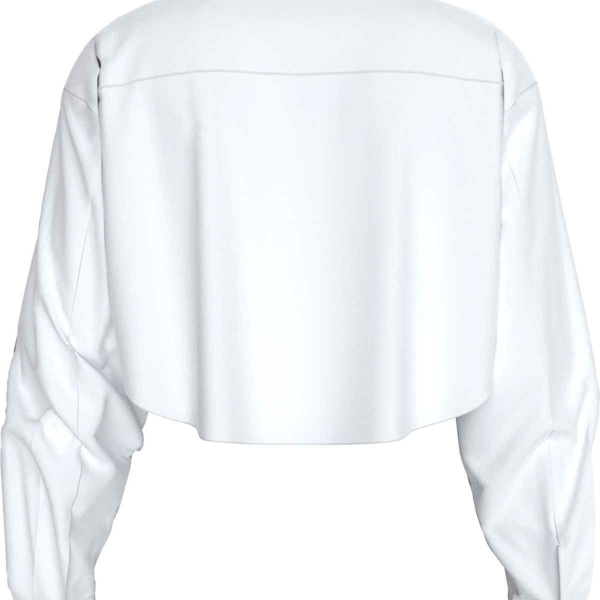CALVIN KLEIN - BLUSA WOVEN LABEL CROPPED LS SHIRT