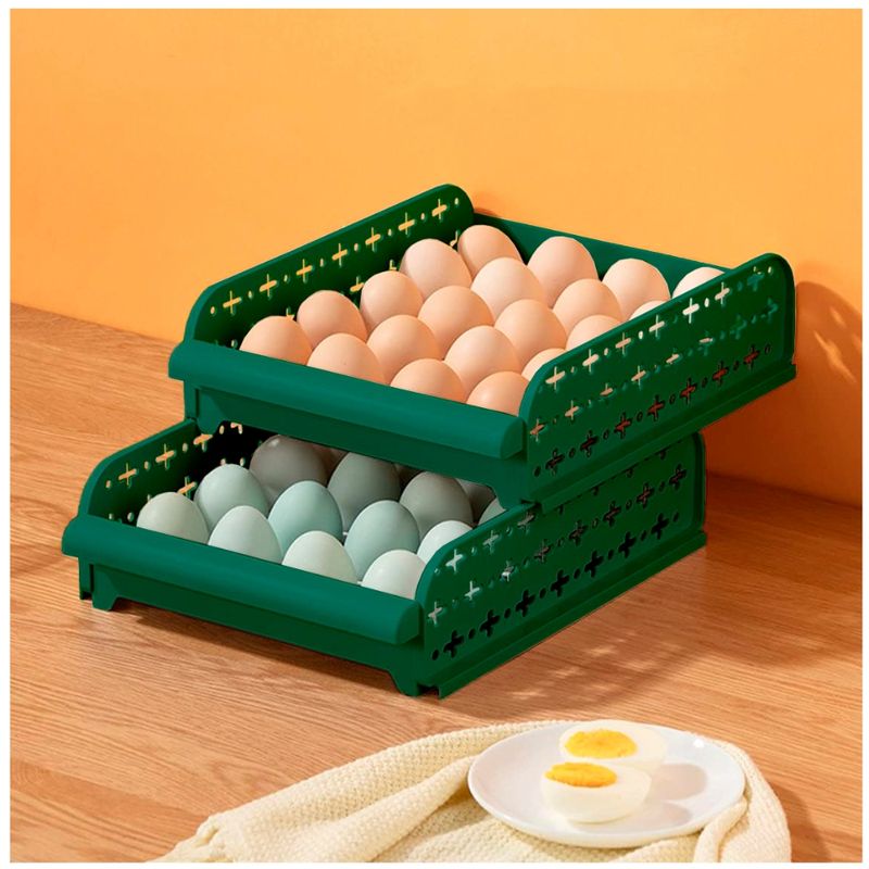 MINARI - Bandeja Organizador Porta Huevos 2 Niveles Verde 24V