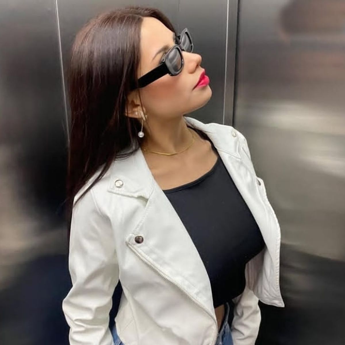 GENERICO - CASACA BIKER CUERINA CASUAL PARA MUJER