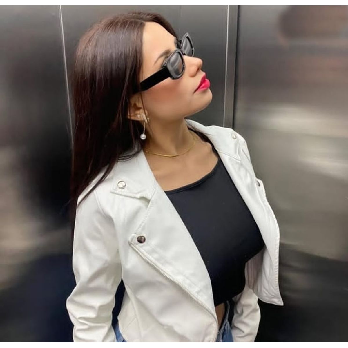 GENERICO - CASACA BIKER CUERINA CASUAL PARA MUJER