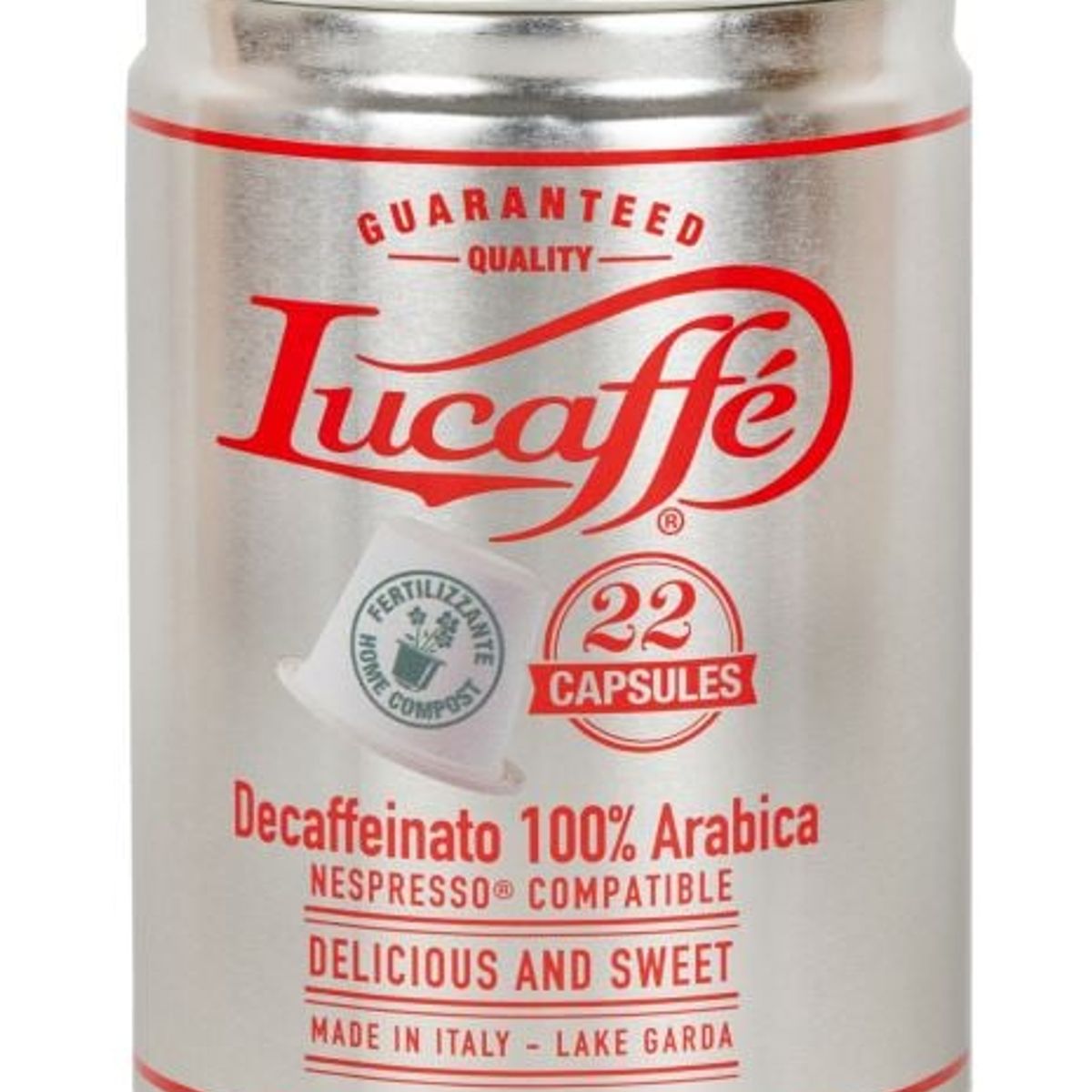 LUCAFFE - Café Molido Descafeinado- Capsulas Biodegradables - 22 unidades