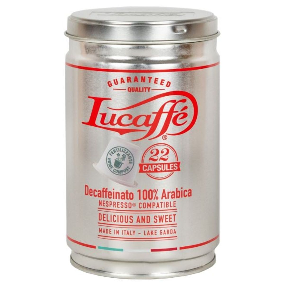 LUCAFFE - Café Molido Descafeinado- Capsulas Biodegradables - 22 unidades