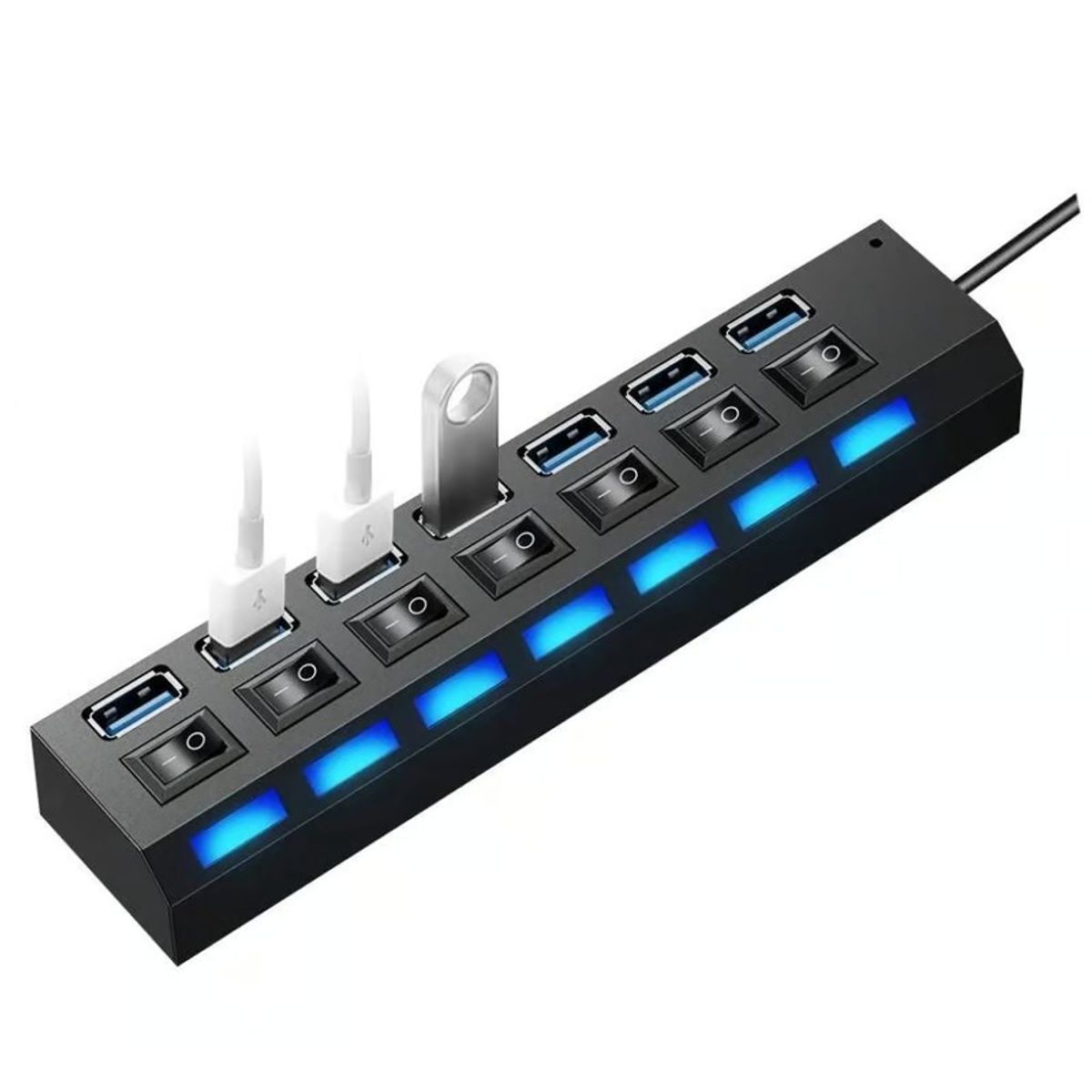 OEM - HUB Multipuerto USB con 7 Puertos Con Interruptor Independiente 480Mbp