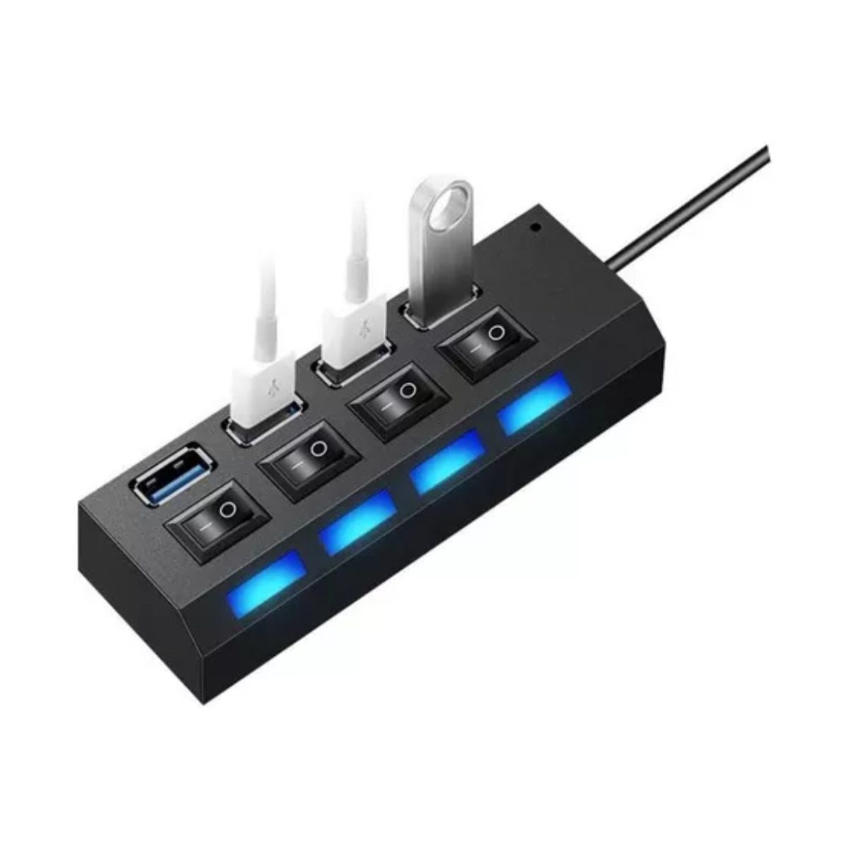 OEM - HUB Multipuerto USB con 4 Puertos Con Interruptor Independiente 480Mbp