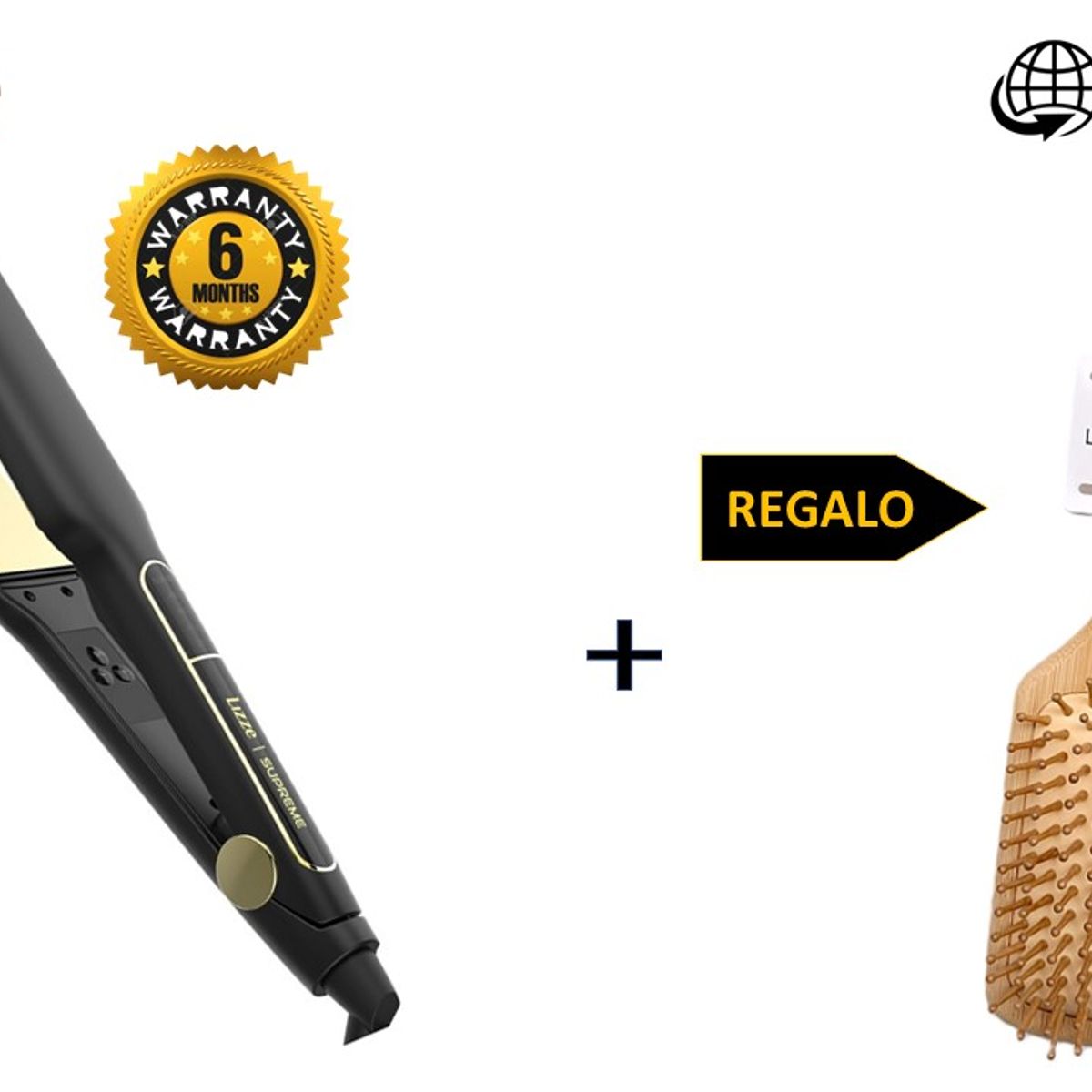 LIZZE - LIZZE PACK PLANCHA SUPREME TOP LINE + REGALOCEPILLO RAQUETA DE BAMBU