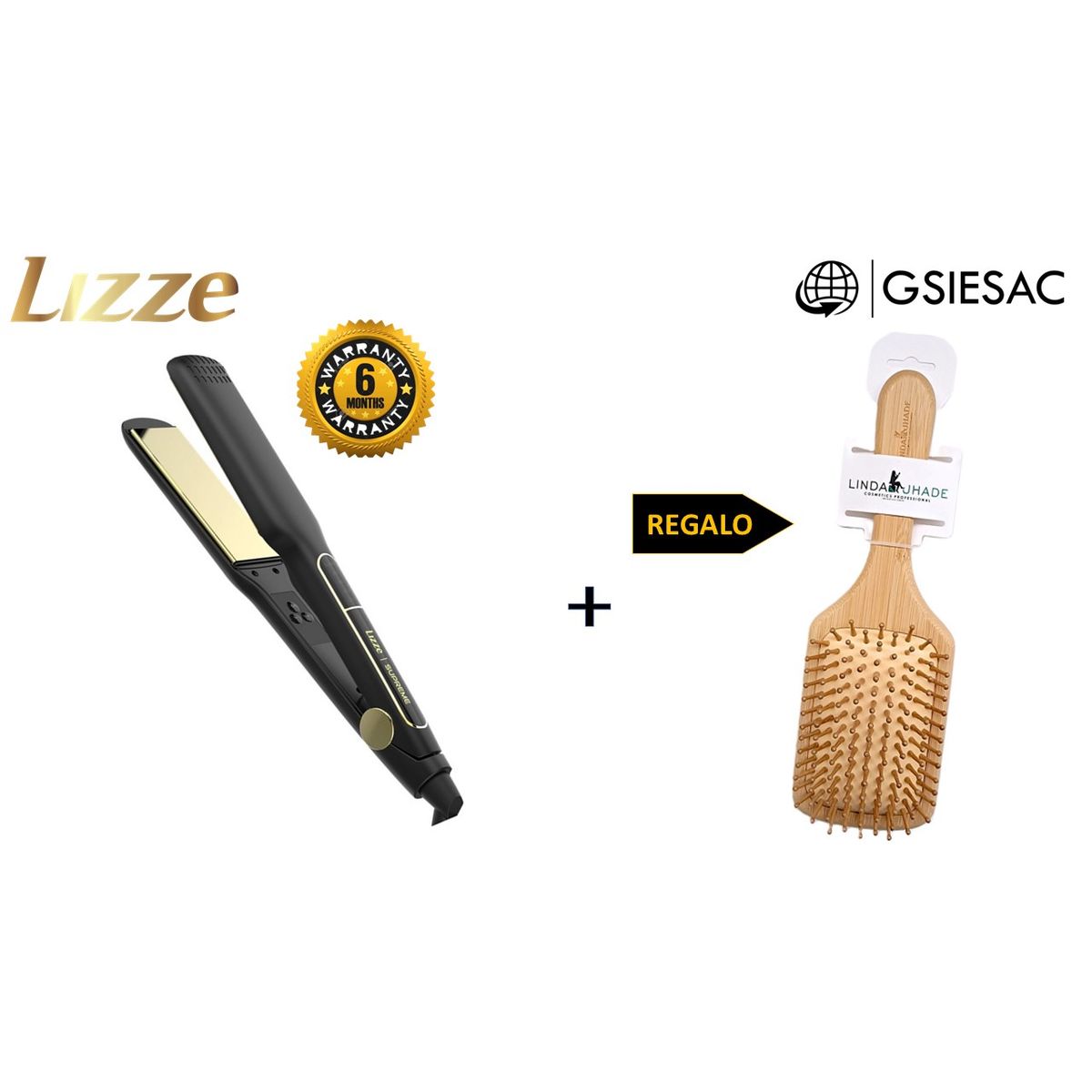 LIZZE - LIZZE PACK PLANCHA SUPREME TOP LINE + REGALOCEPILLO RAQUETA DE BAMBU