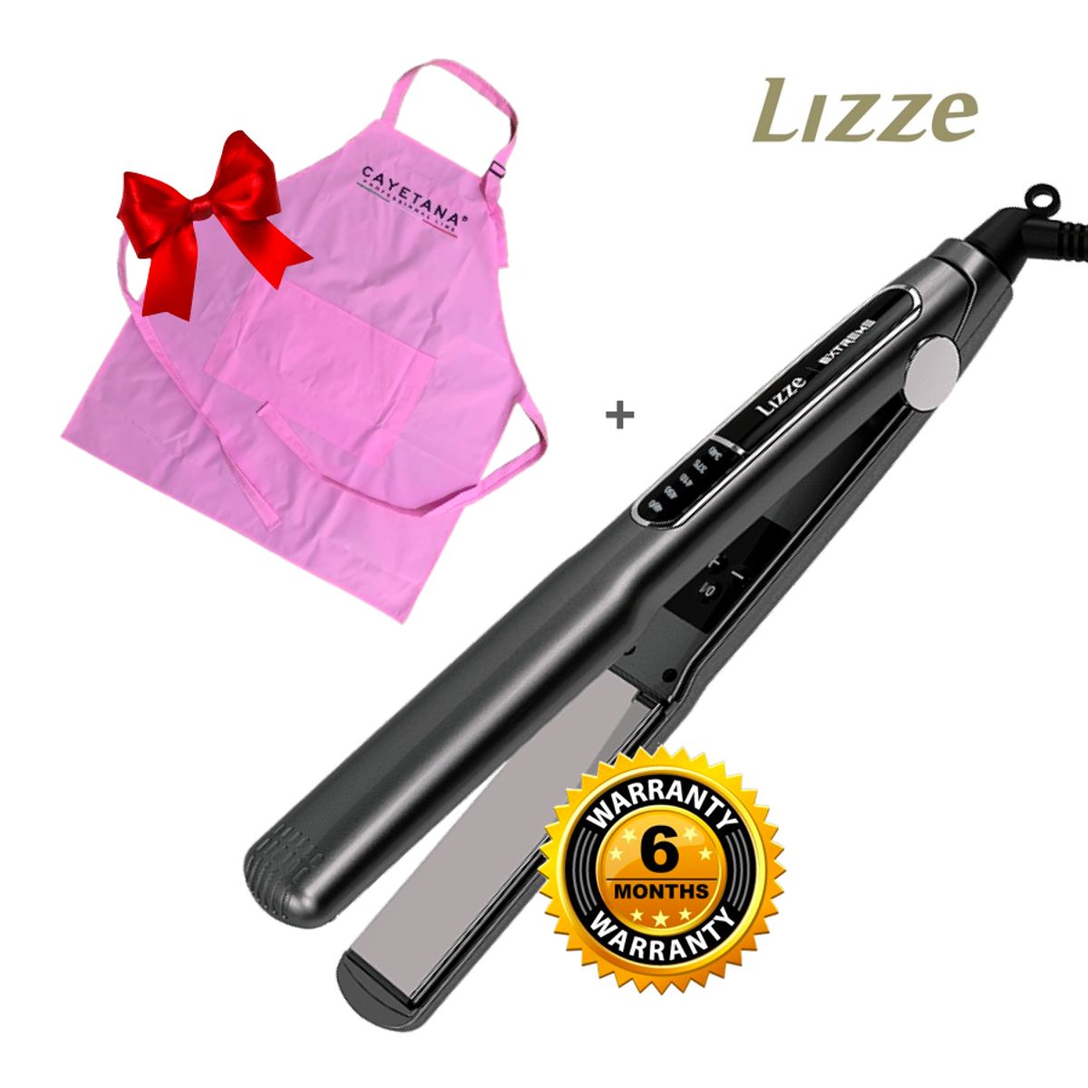 LIZZE - PLANCHA LIZZE EXTREME 480F + DELANTAL CON BOLSILLOS