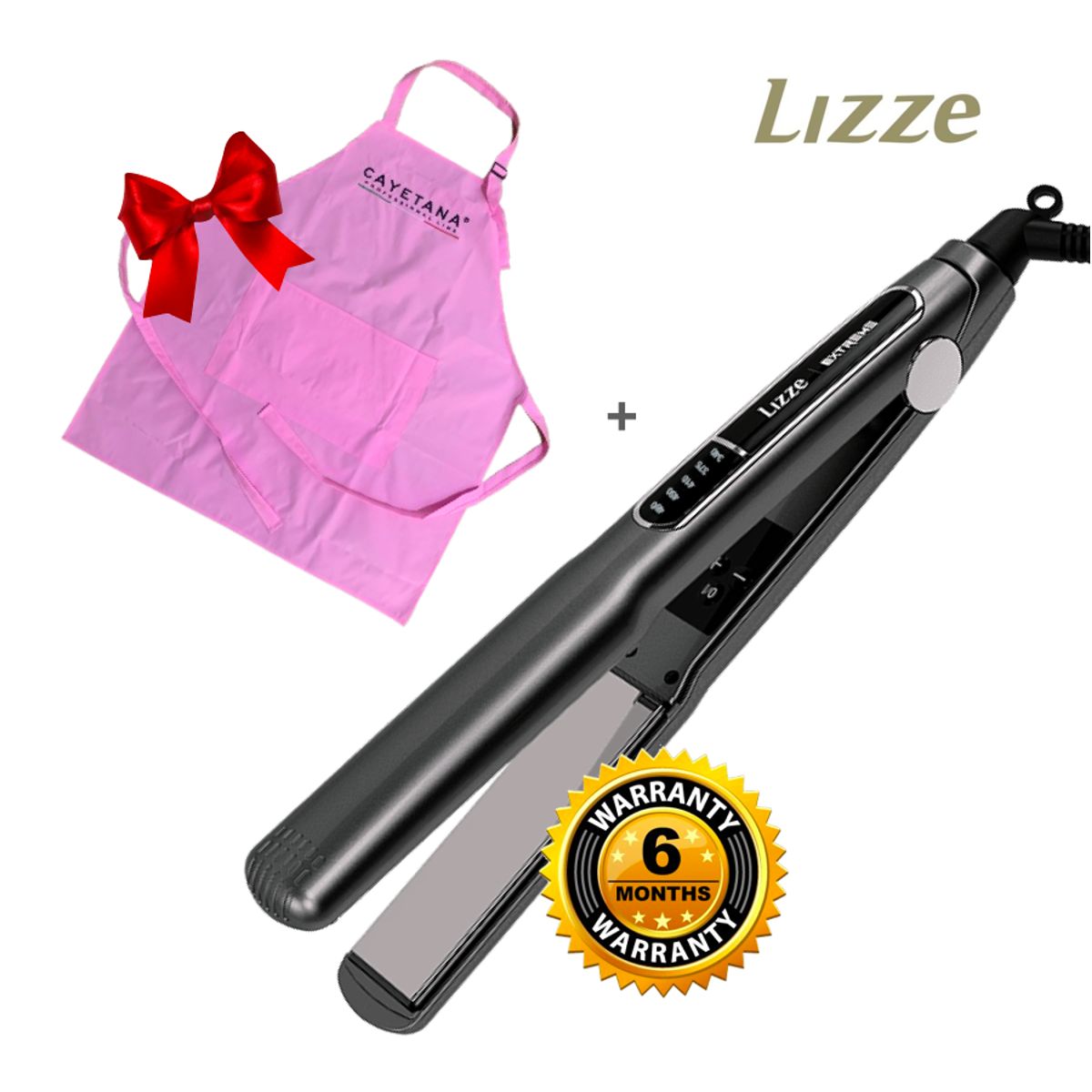 LIZZE - PLANCHA LIZZE EXTREME 480F + DELANTAL CON BOLSILLOS