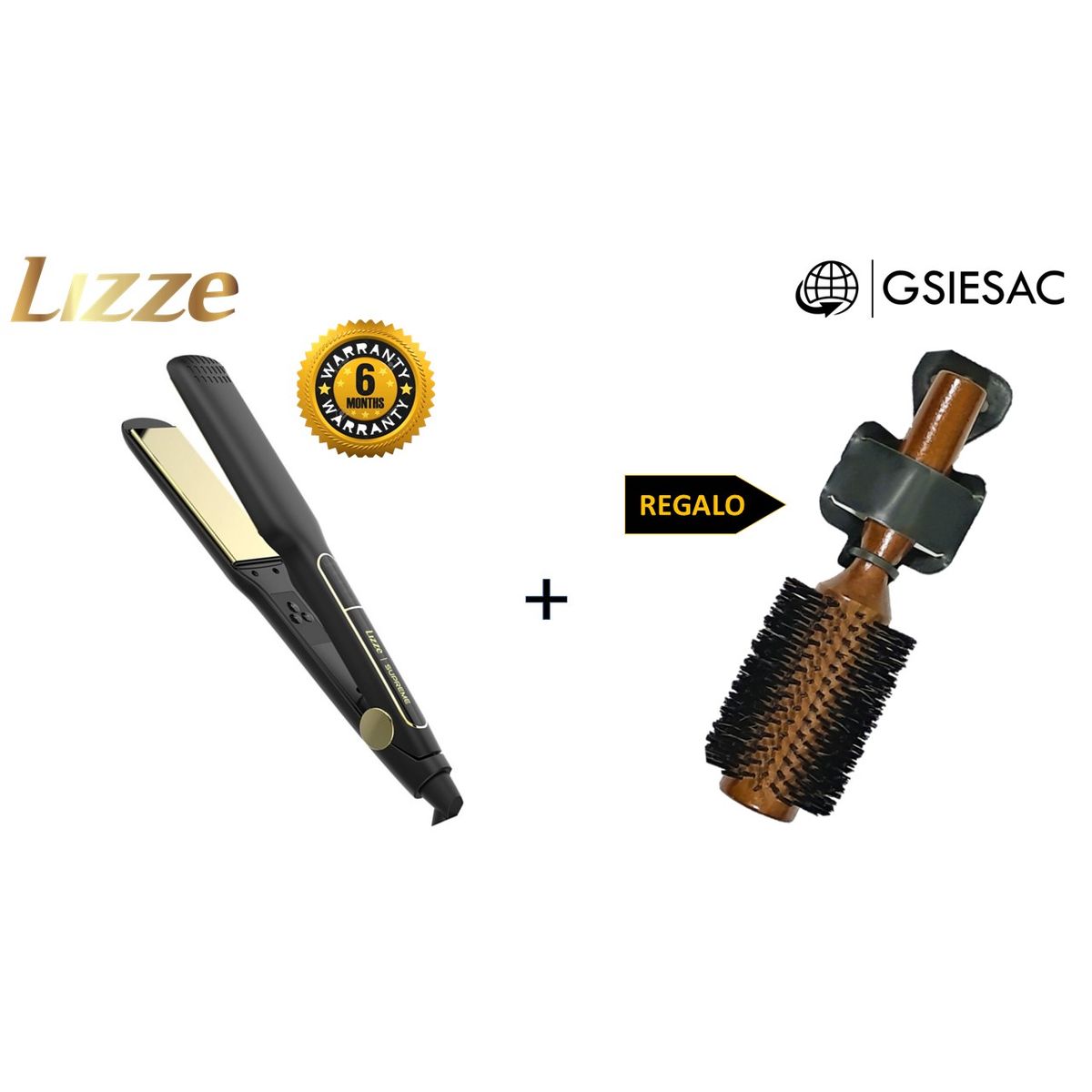LIZZE - LIZZE PACK PLANCHA SUPREME 485°F + REGALOCEPILLO PENACHO MARRON N43