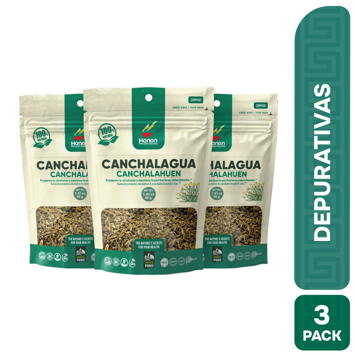 HANAN PERUVIAN SECRETS - Canchalagua Infusión Hanan Tripack 40g