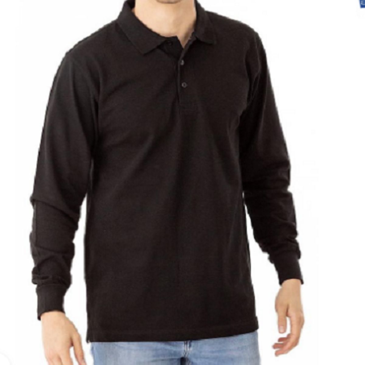 GENERICO - POLO CAMISERO MANGA LARGA NEGRO