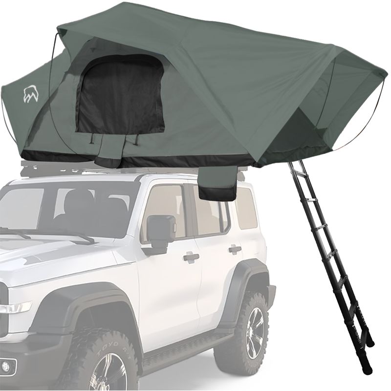 TERRA FORCE - Carpa de Techo Ranco 2-3 Personas Base Verde Militar - Cubierta Verde Militar