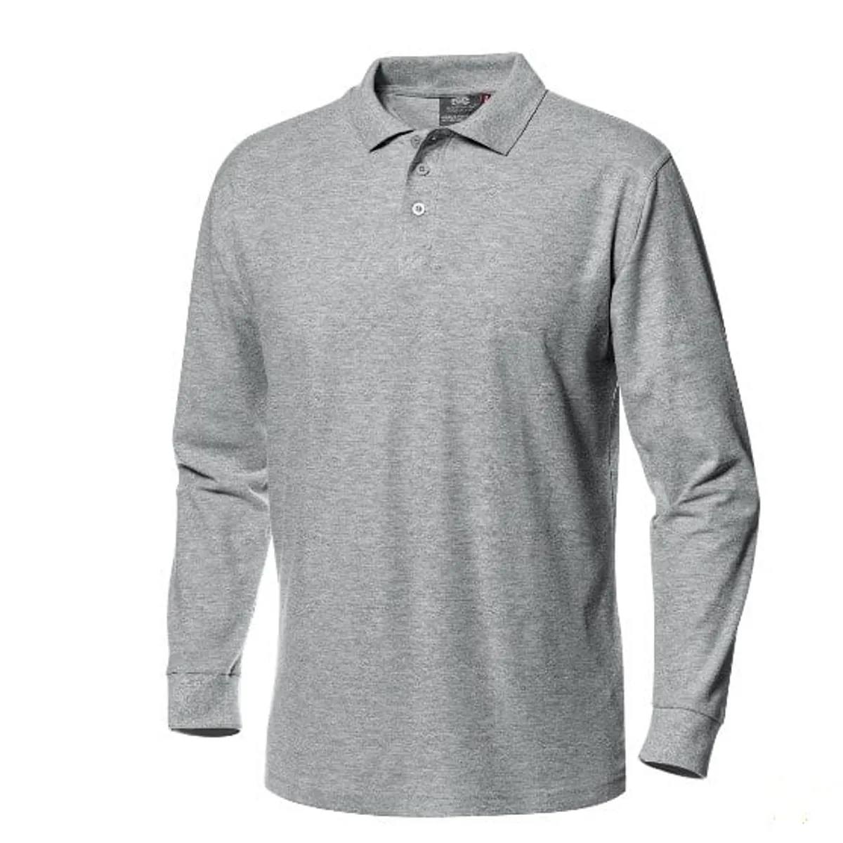 GENERICO - POLO CUELLO CAMISERO MANGA LARGA GRIS