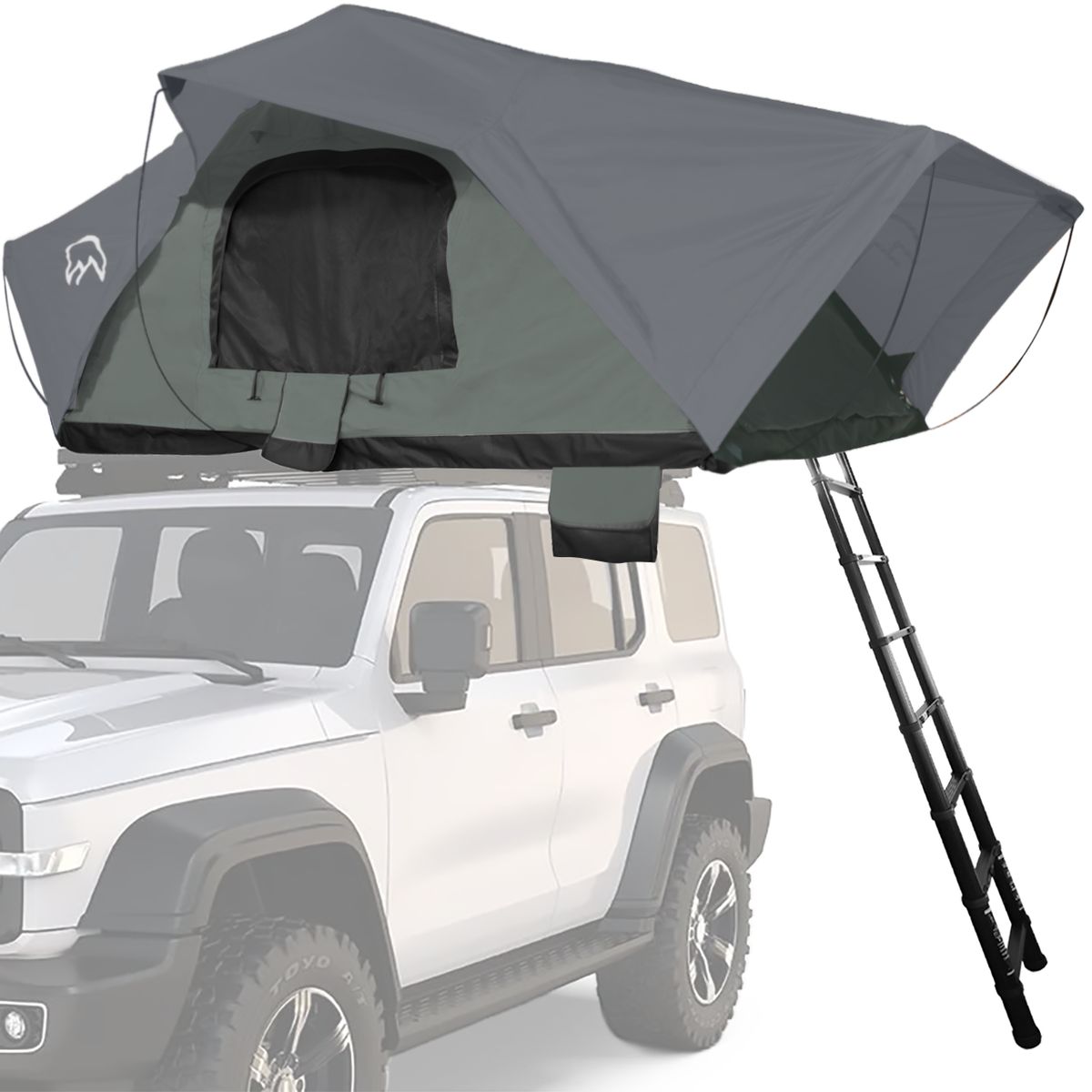 TERRA FORCE - Carpa de Techo Ranco 4-5 Personas Base Verde Militar - Cubierta Gris