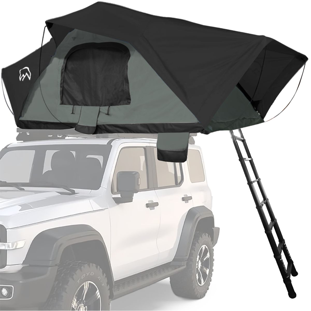 TERRA FORCE - Carpa de Techo Ranco 4-5 Personas Base Verde Militar - Cubierta Negro