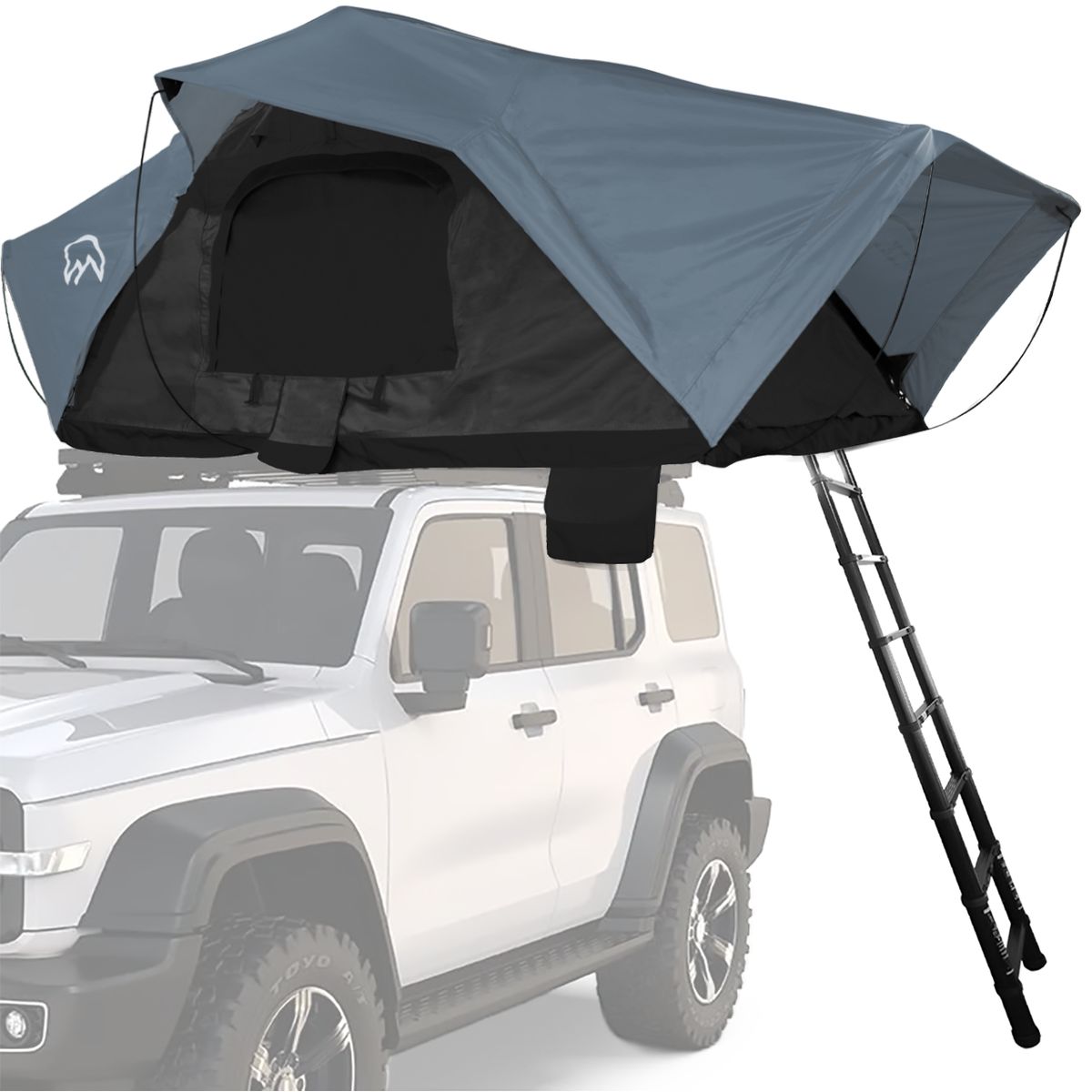 TERRA FORCE - Carpa de Techo Ranco 3-4 Personas Base Negro - Cubierta Azul