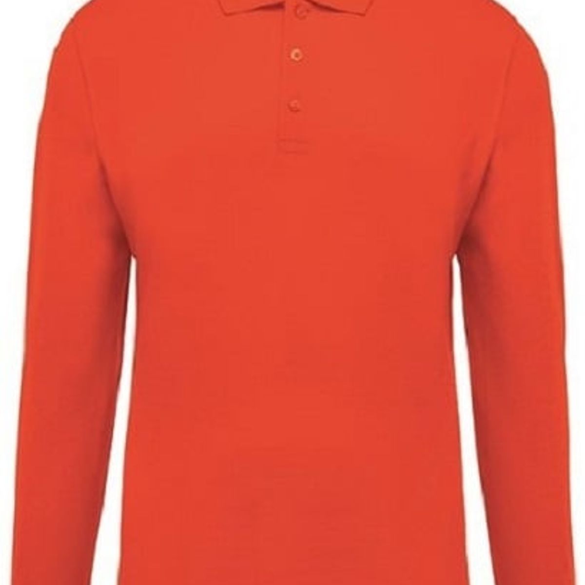 GENERICO - POLO CUELLO CAMISERO MANGA LARGA NARANJA