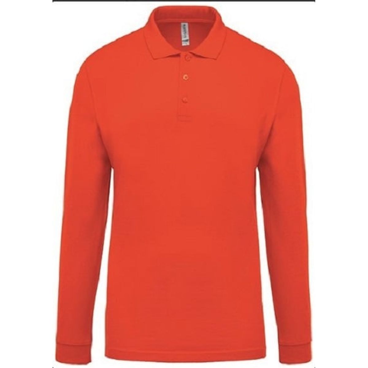 GENERICO - POLO CUELLO CAMISERO MANGA LARGA NARANJA