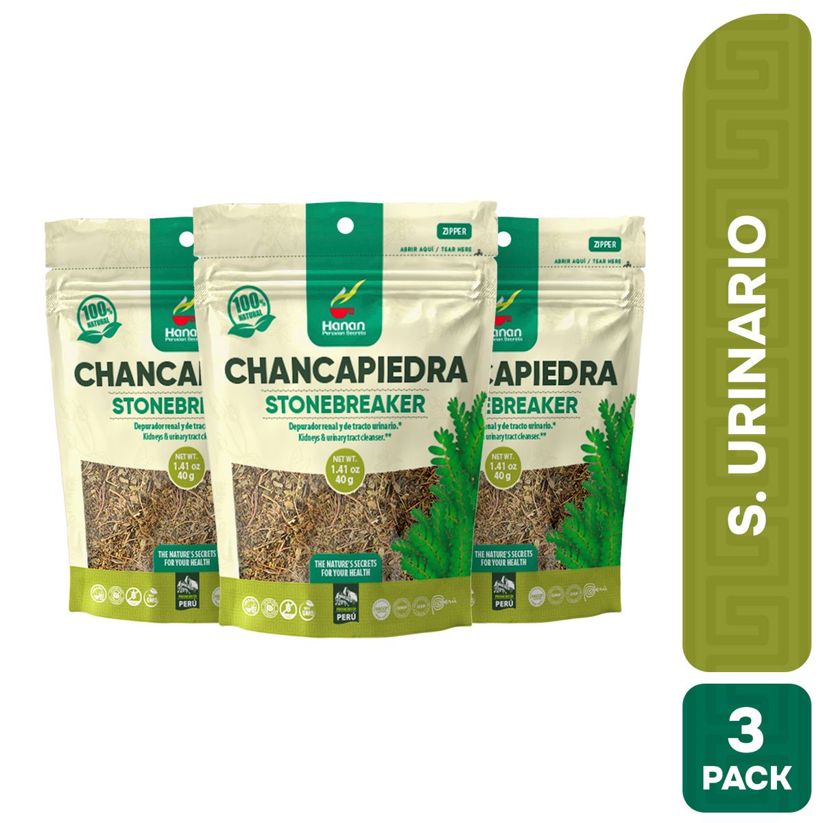 HANAN PERUVIAN SECRETS - Chancapiedra Infusión Hanan Tripack 40 gr