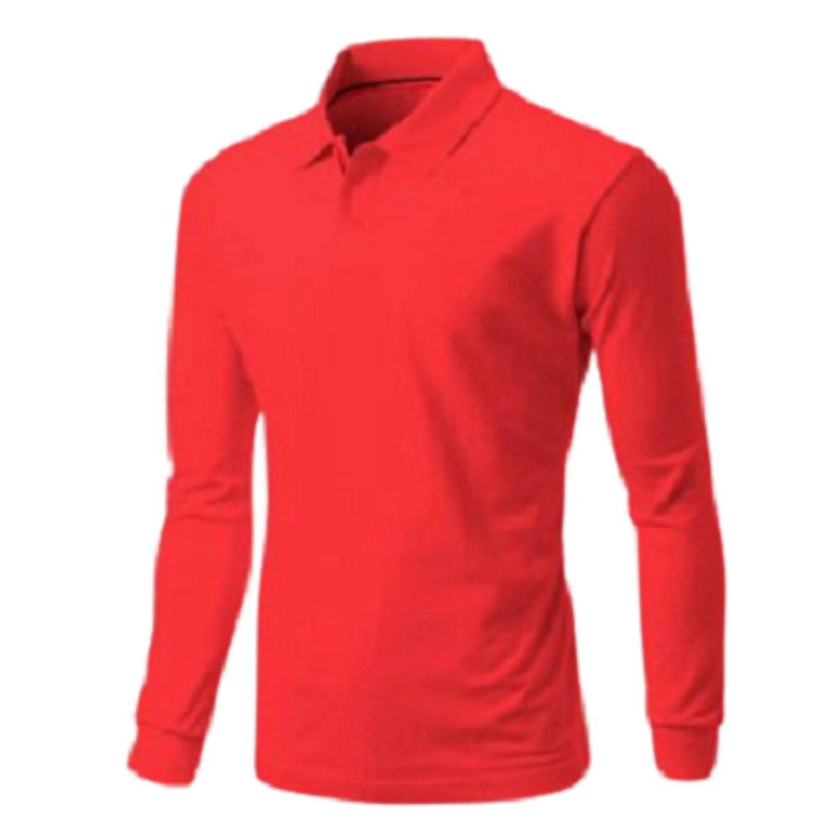 GENERICO - POLO CUELLO CAMISERO MANGA LARGA ROJO