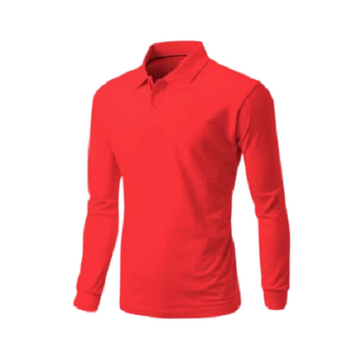 GENERICO - POLO CUELLO CAMISERO MANGA LARGA ROJO