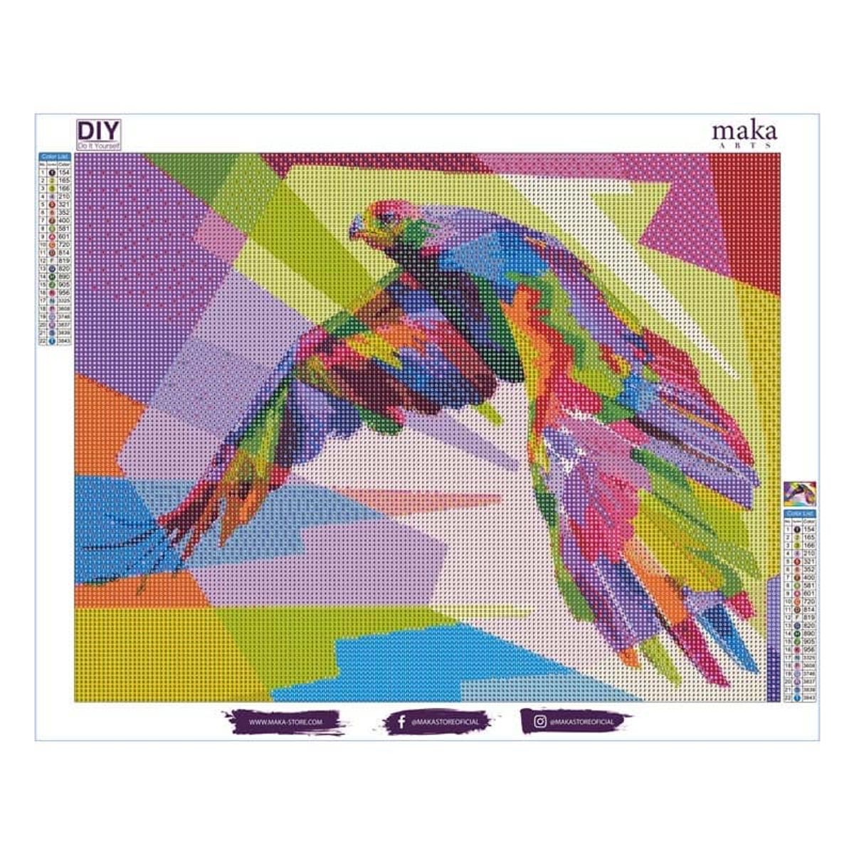 MAKA - DIAMOND PAINTING COLORFULL HAWK 40X50 CM  MAKA