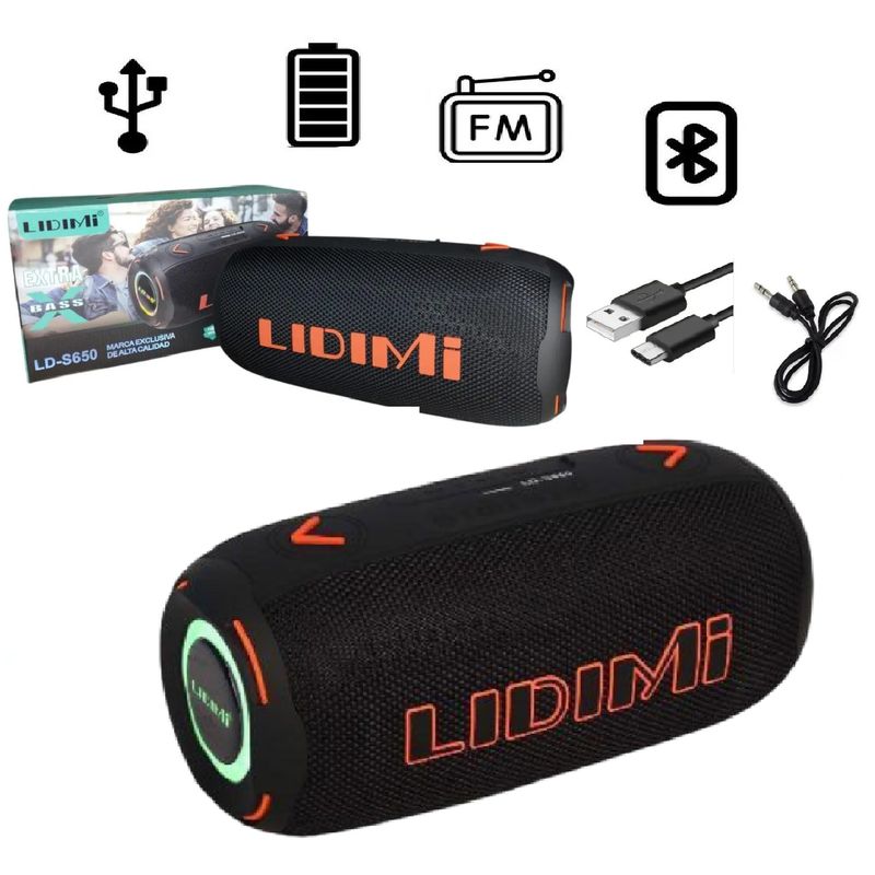 GENERICO - Parlante Portátil Lidimi LD-S650 BT Radio FM Luces