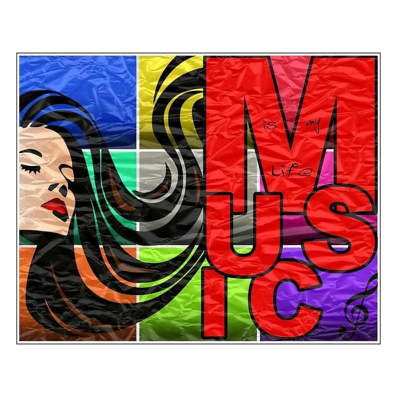 MAKA - DIAMOND PAINTING I LOVE MUSIC 40X50 CM  MAKA