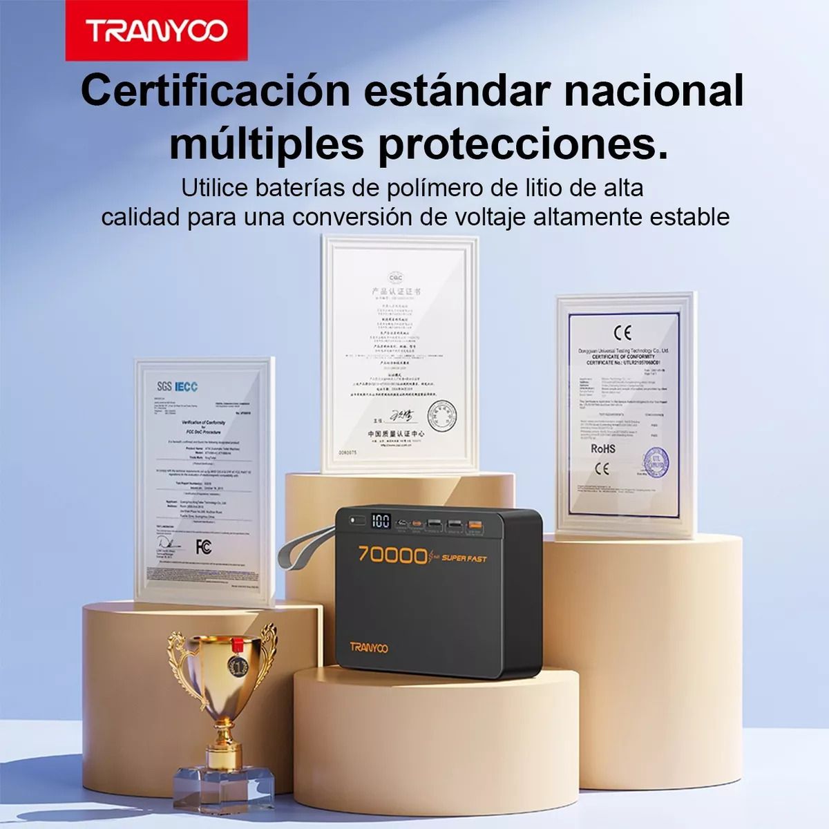 PREMIUM - Power Bank 70000mah Batería Portátil 225w Carga Rápida f17