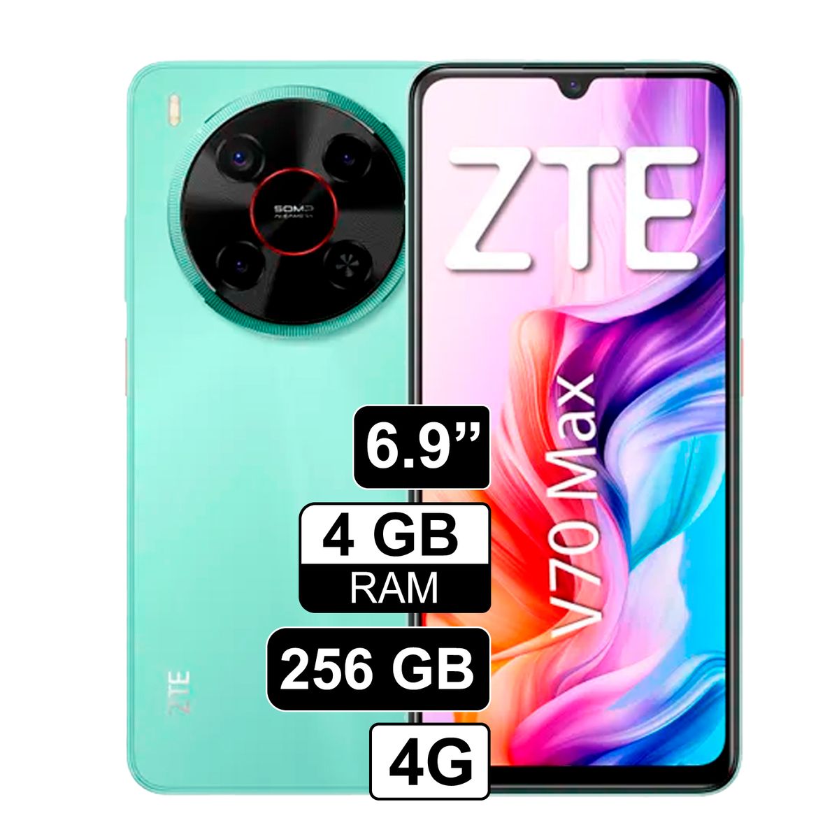 ZTE - Celular Libre ZTE V70 Max 6,9" Pulg  256GB 4GB RAM Verde