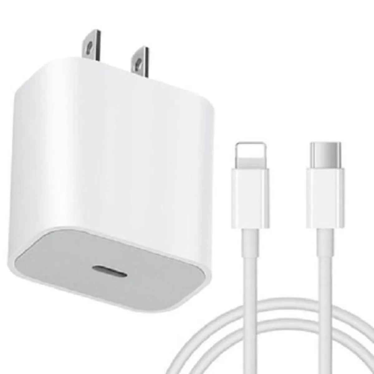 GENERICO - Pack Cargador 20W USB-C Carga Rapida + Cable USB-C a Lightning 1 metro