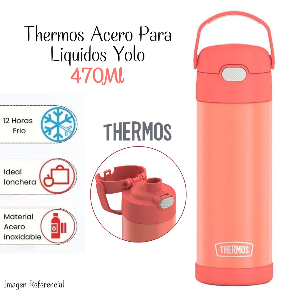 THERMOS - Termo Thermos Yolo Acero 470ml - Melón