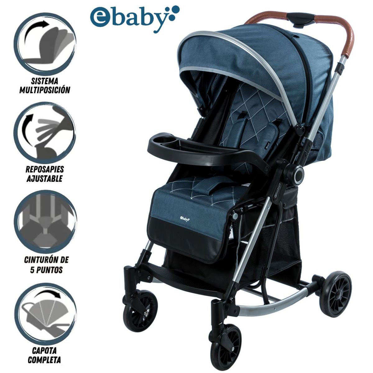 EBABY - Coche Mecedora de Lujo BOUNCY Blue