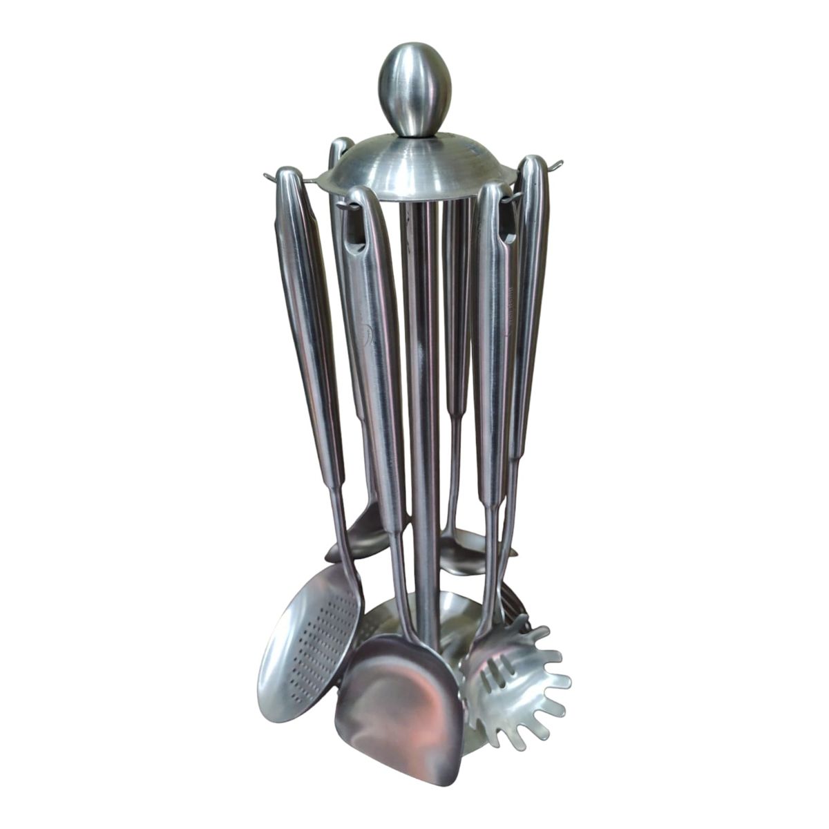 WELL BEING - SET DE UTENSILIOS DE ACERO INOXIDABLE CON SOPORTE