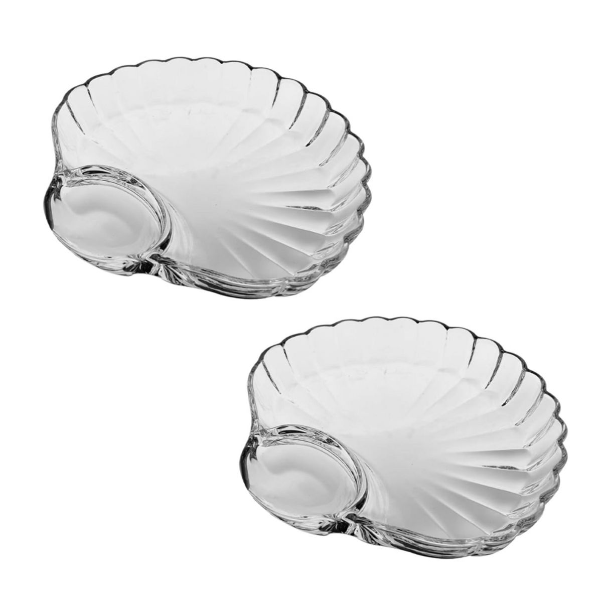 INSPIRA - Set de 2 Platos de Vidrio de Concha Marina para Aperitivos