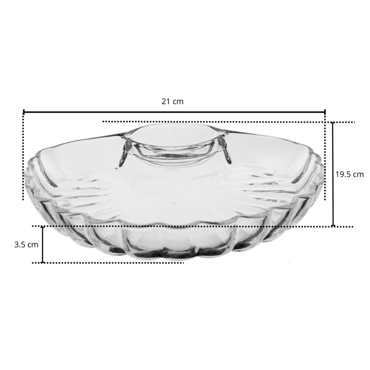 INSPIRA - Set de 2 Platos de Vidrio de Concha Marina para Aperitivos