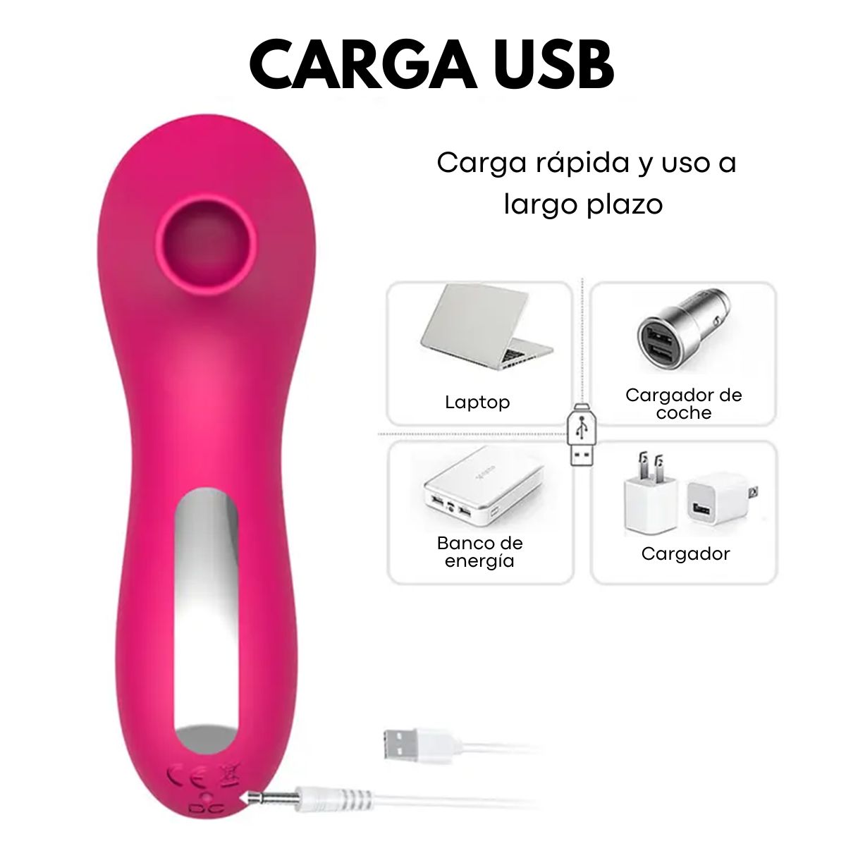 GENERICO - Succionador Impermeable - Recargable-Rosado