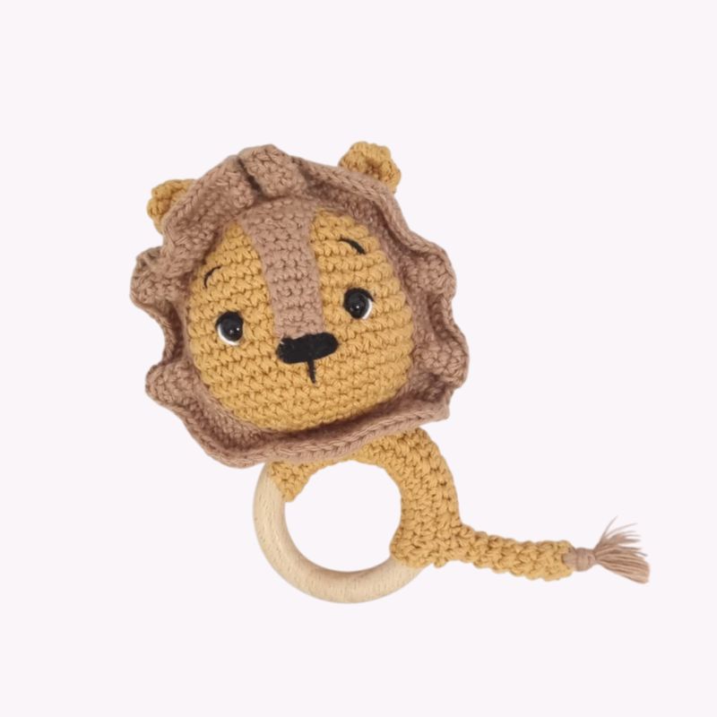 GENERICO - Sonaja 2 en 1 León Amigurumi