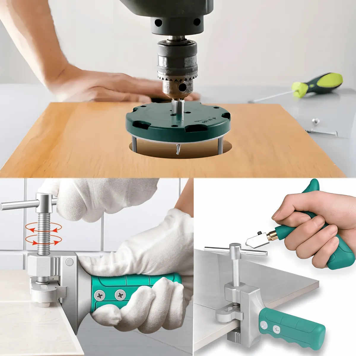 ROSH - Adaptador Para Sierra de Perforado y Cortador de Vidrio Fácil de Usar