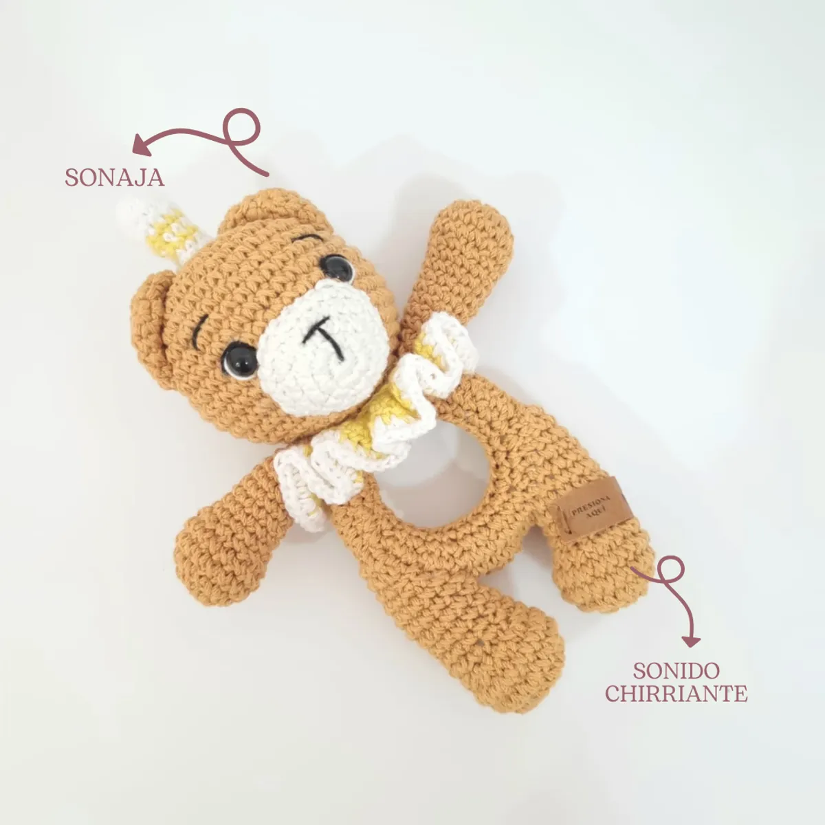 GENERICO - Sonaja Oso amarillo Multifuncional Amigurumi