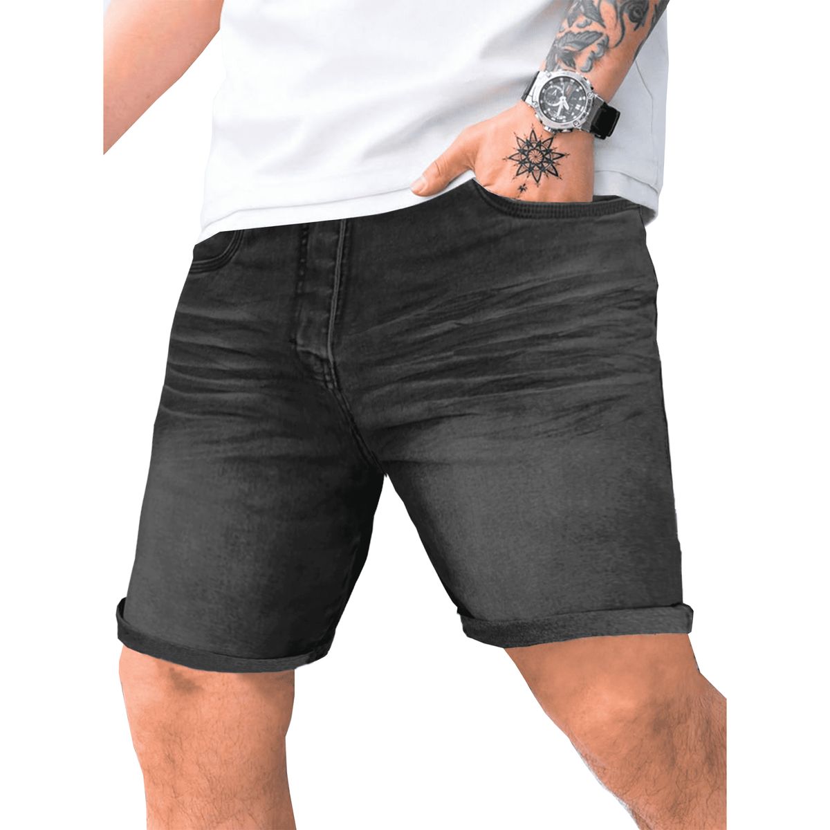 ELEMENT SPECIAL EDITION - SHORT JEANS STRECH HOMBRE  CORTE SEMI SLIM FIT  CASUAL Y VERSATIL