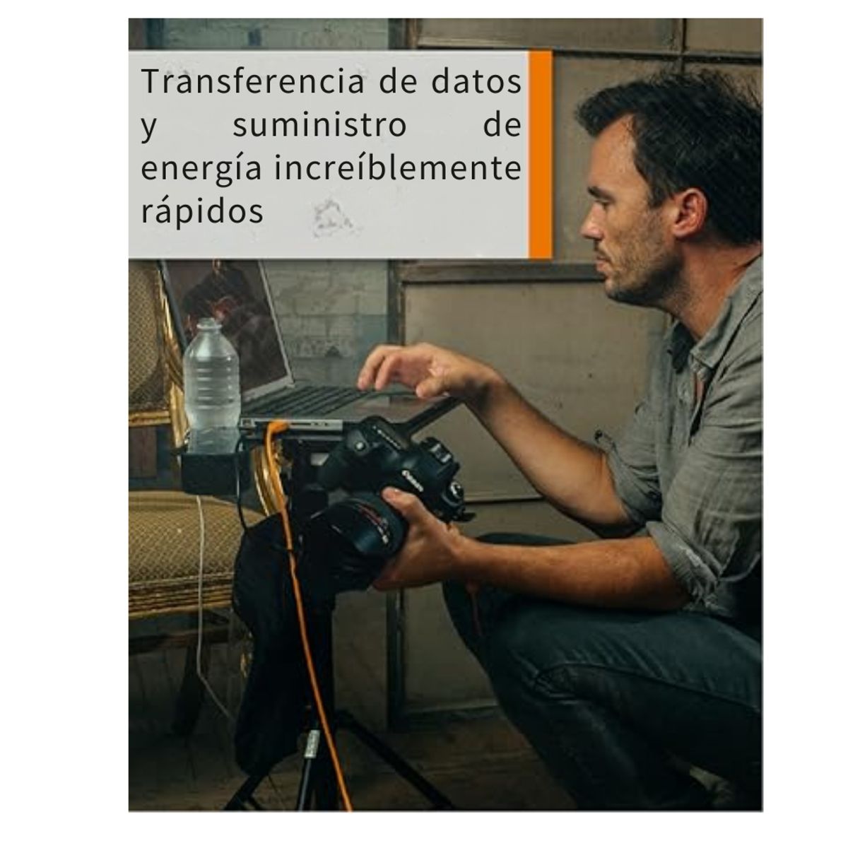 GENERICO - Cable Tether Tools CUC3215-ORG USB-A a USB-C de 46 m