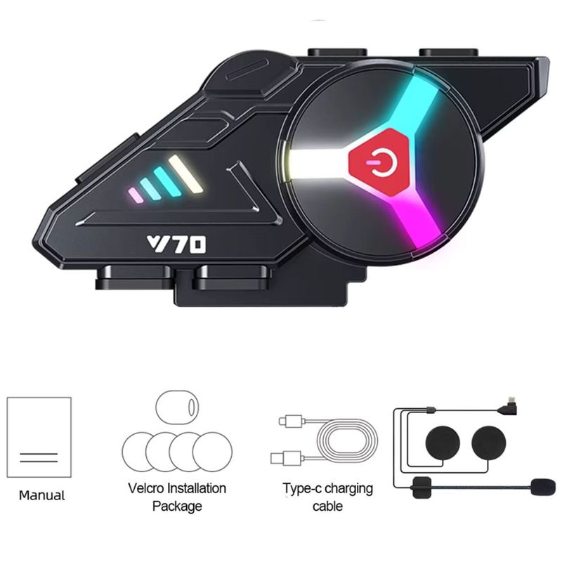 GENERICO - Auriculares Para Casco De Moto Bluetooth Inalámbrico Desmontable