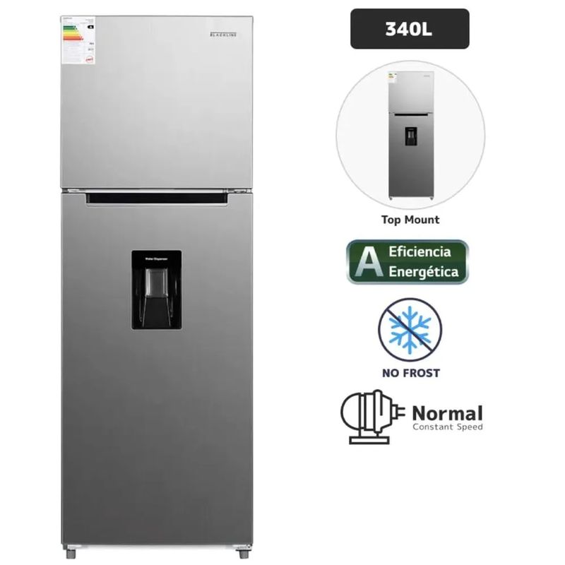 BLACKLINE - Refrigeradora Blackline 340L No Frost TM 340L Inox