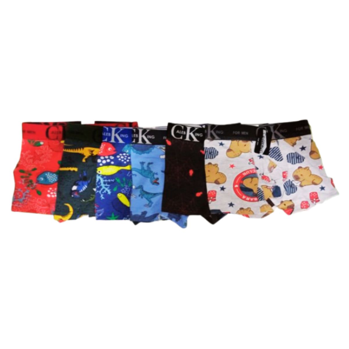 GENERICO - Boxer  c/. estampados Dinos algodon - 6 unidades Niños