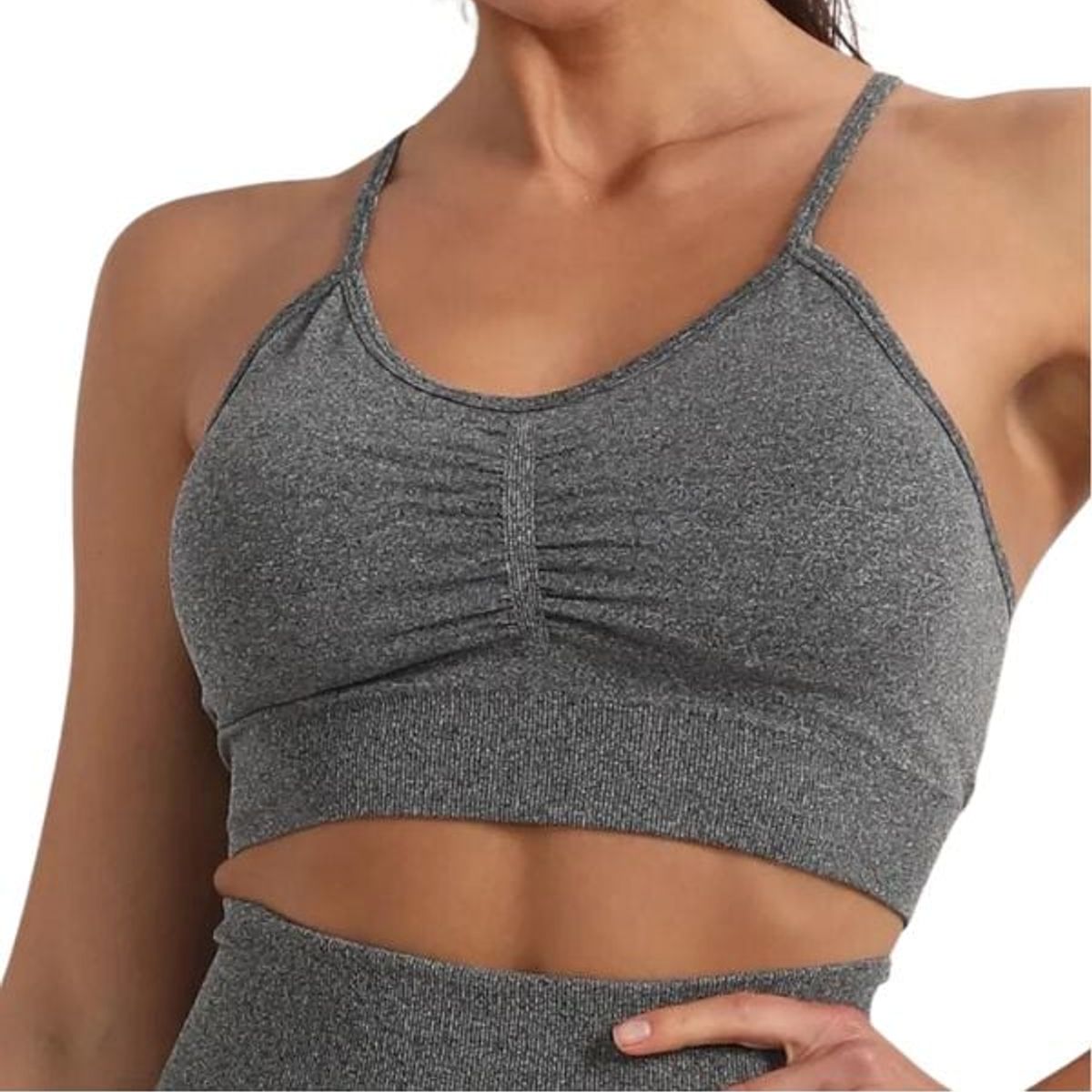 GENERICO - Top deportivo sin costuras scrunch mujer - Ropa deportiva gym - yoga