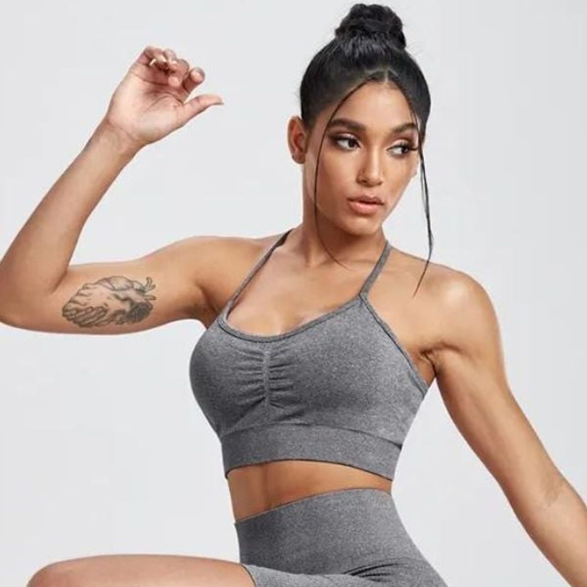 GENERICO - Top deportivo sin costuras scrunch mujer - Ropa deportiva gym - yoga