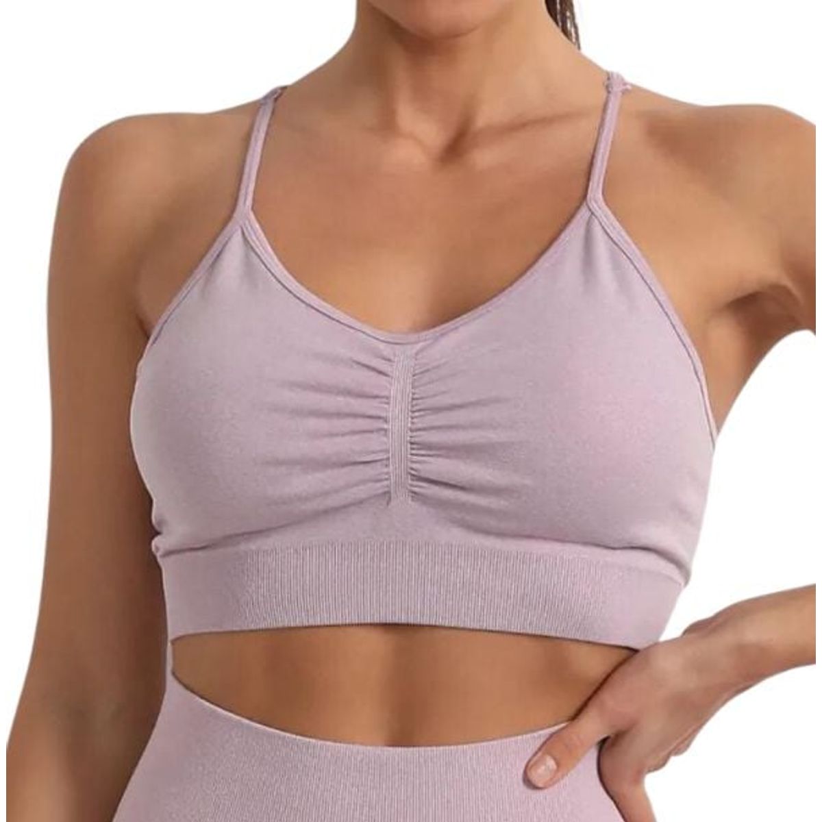 GENERICO - Top deportivo sin costuras scrunch mujer - Ropa deportiva gym - yoga